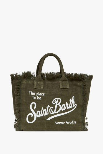 Saint Barth Borsa Colette Linen Donna Verde - 3