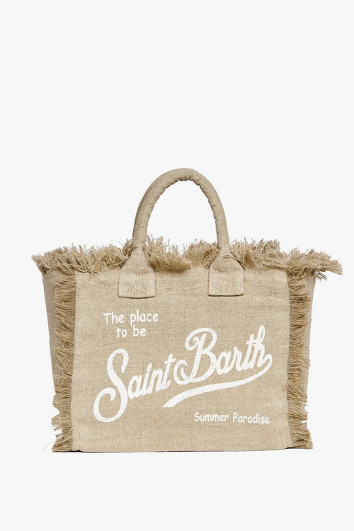 Saint Barth Borsa Colette Linen Donna Beige