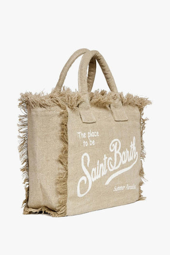 Saint Barth Borsa Colette Linen Donna Beige - 2