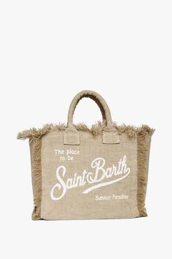 Saint Barth Borsa Colette Linen Donna Beige - 3