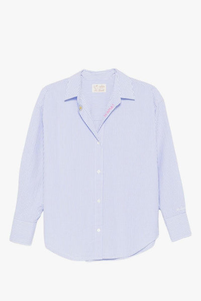 Saint Barth Camicia Cristal M'Ama Donna Bianco-Celeste