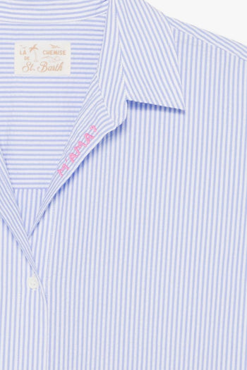 Saint Barth Camicia Cristal M'Ama Donna Bianco-Celeste - 3