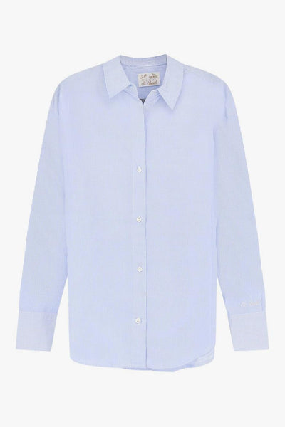 Saint Barth Camicia Cristal Follow Me Donna Bianco-Celeste