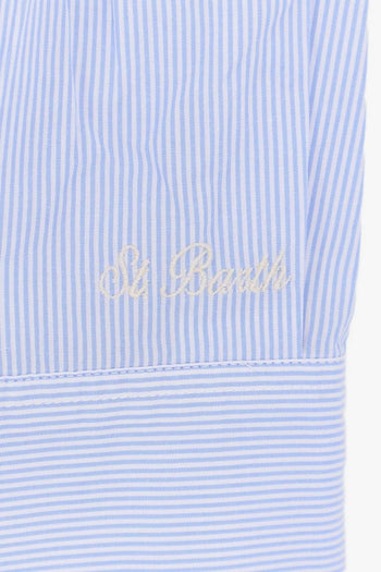 Saint Barth Camicia Cristal Follow Me Donna Bianco-Celeste - 2