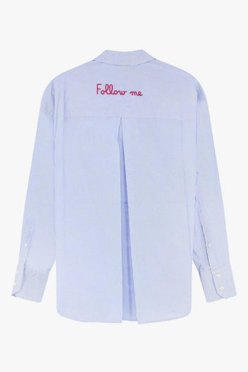 Saint Barth Camicia Cristal Follow Me Donna Bianco-Celeste - 3