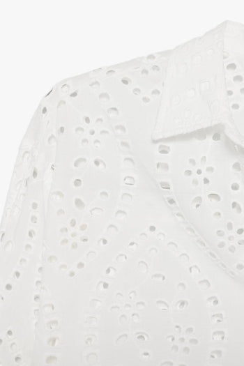 Saint Barth Camicia Cristal Sangallo Donna Bianco - 3