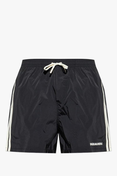 2 Boxer Bande Laterali Uomo Nero