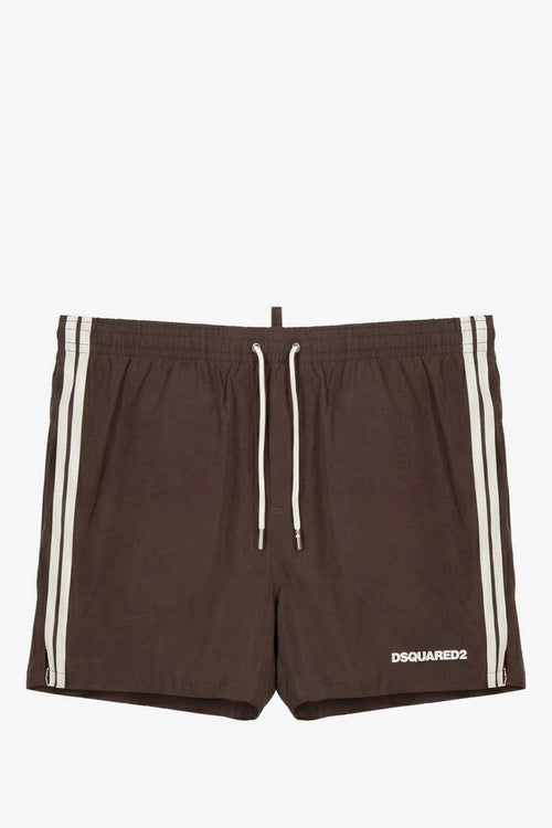 2 Boxer Bande Laterali Uomo Marrone