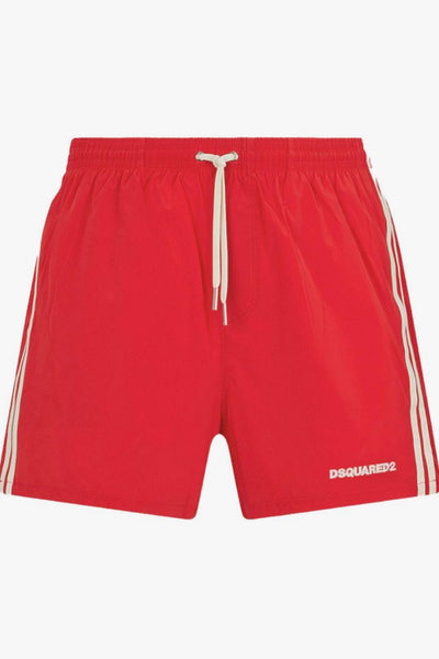 2 Boxer Bande Laterali Uomo Rosso