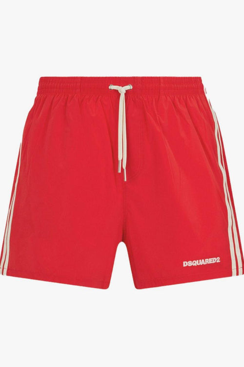 2 Boxer Bande Laterali Uomo Rosso