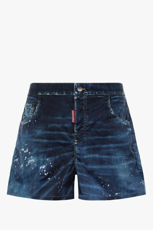 2 Boxer Stampa Denim Uomo Blu