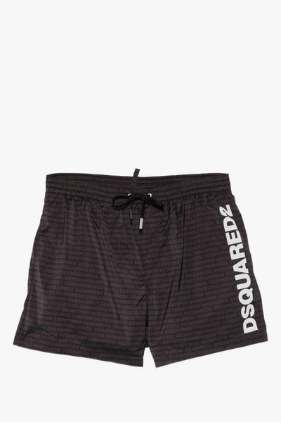 2 Boxer Logo All Over Uomo Marrone