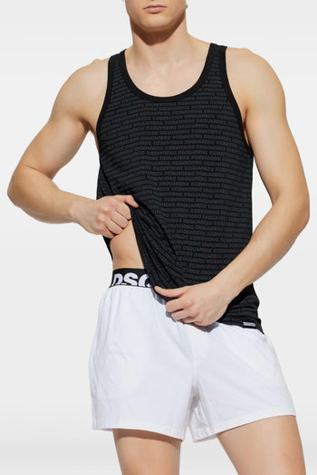 2 Canotta Logo All Over Uomo Nero - 3
