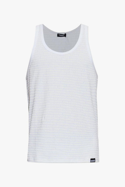 2 Canotta Logo All Over Uomo Bianco