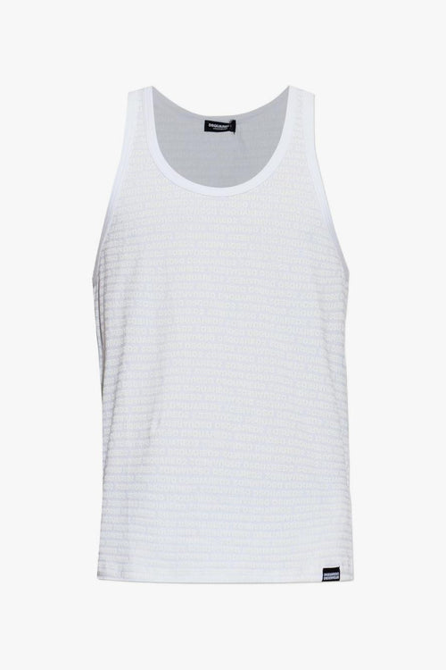 2 Canotta Logo All Over Uomo Bianco