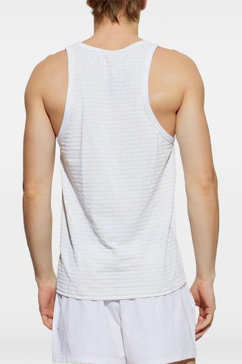 2 Canotta Logo All Over Uomo Bianco - 2