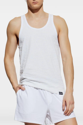 2 Canotta Logo All Over Uomo Bianco - 3