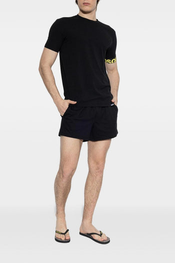 2 T-shirt Banda Logo Giallo Uomo Nero - 2