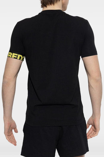 2 T-shirt Banda Logo Giallo Uomo Nero - 3