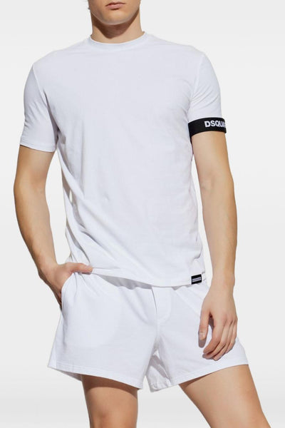 2 T-shirt Banda Logo Uomo Bianco