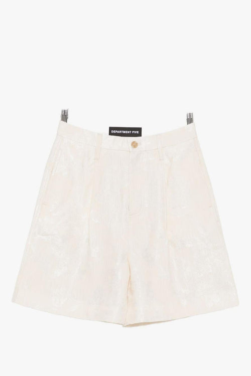 Bermuda Jacquard Fiori Donna Bianco