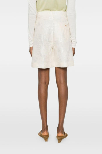 Bermuda Jacquard Fiori Donna Bianco - 5
