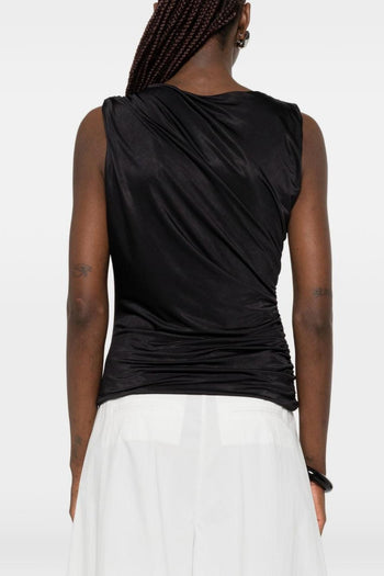 Top Drappeggiato Donna Nero - 4