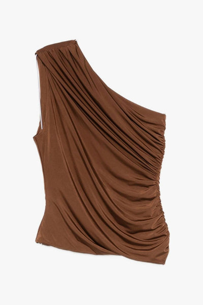 Top Monospalla Donna Marrone