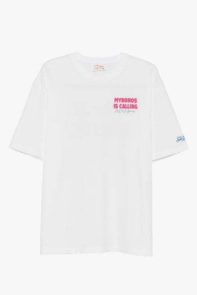 Saint Barth T-shirt Mykonos Calling Uomo Bianco