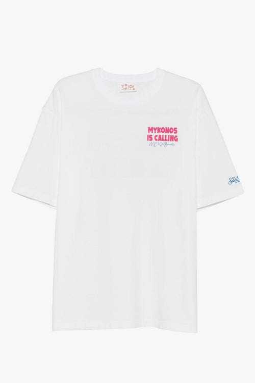 Saint Barth T-shirt Mykonos Calling Uomo Bianco