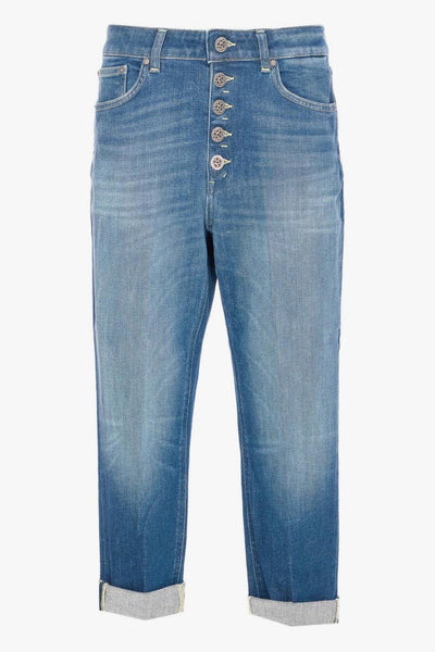 Jeans Blu Donna Bottoni Frontali