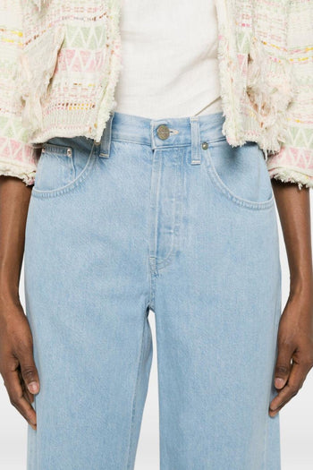 Jeans Blu Donna Gamba Ampia - 4