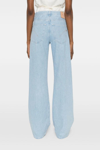 Jeans Blu Donna Gamba Ampia - 3
