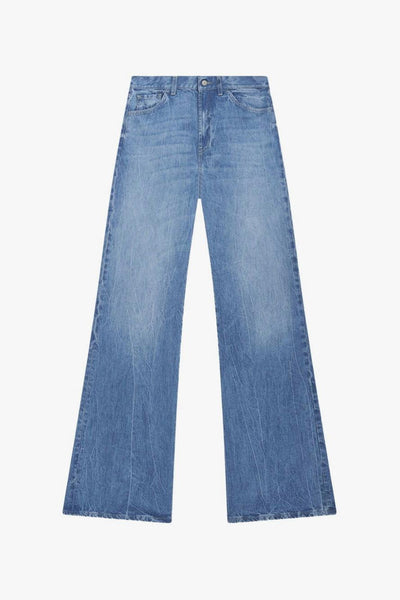 Jeans Blu Donna Gamba Ampia