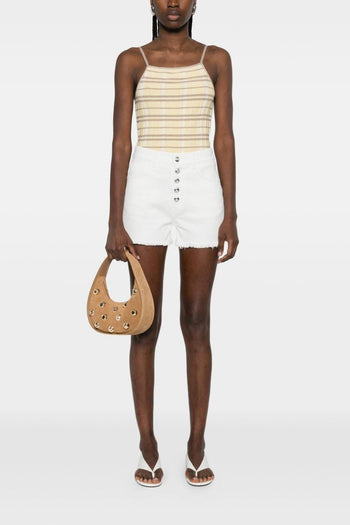 Shorts Bianco Donna con Bottoni - 2