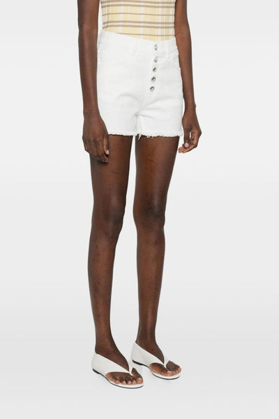 Shorts Bianco Donna con Bottoni