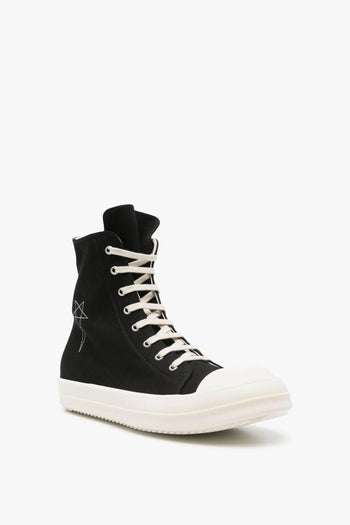 Rick Owens Drkshdw Uomo Scarpa Nero Ricamo Stella - 4