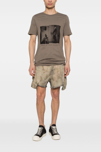 Rick Owens Drkshdw T-Shirt Stampata Uomo Marrone - 5