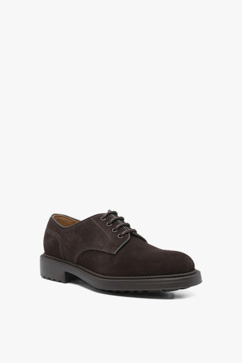 Scarpe Marrone Uomo Derby Scamosciate - 4