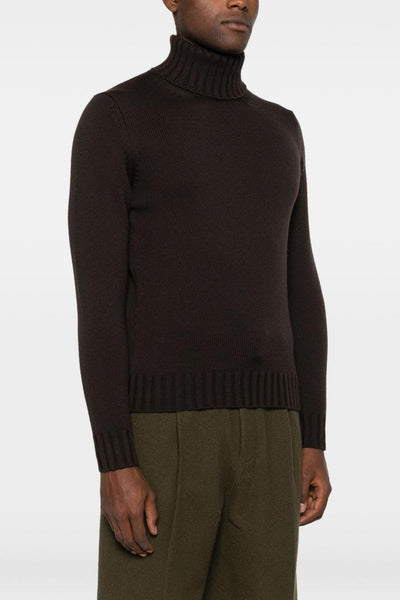 Maglia Marrone Uomo Collo Alto