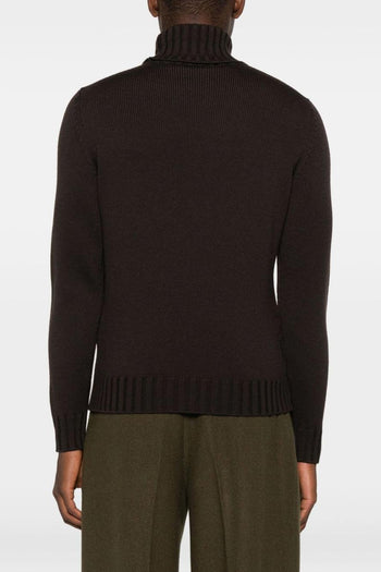 Maglia Marrone Uomo Collo Alto - 3