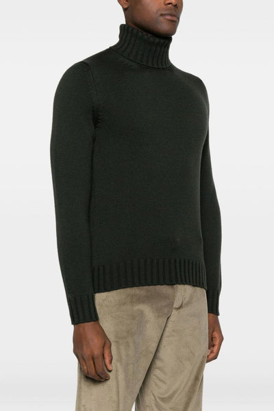 Maglia Verde Uomo Collo Alto