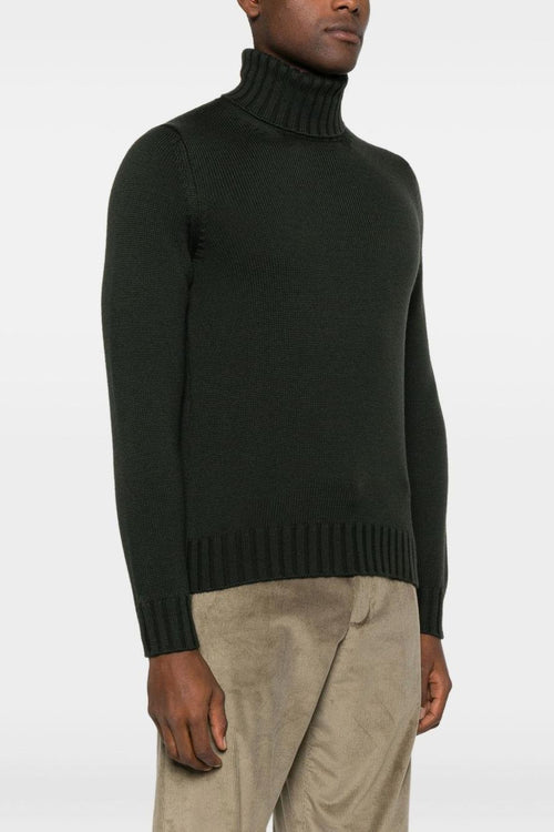 Maglia Verde Uomo Collo Alto
