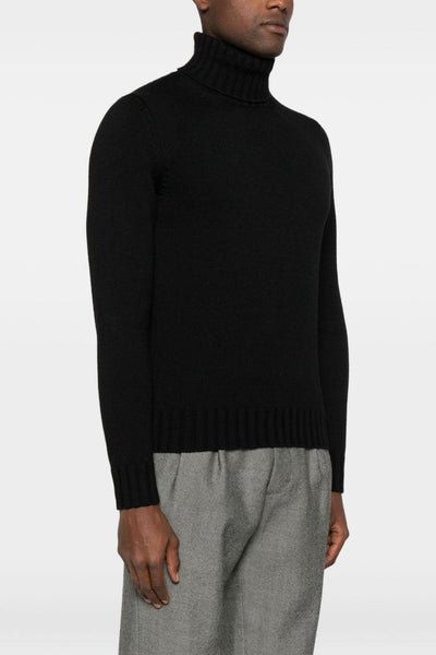 Maglia Nero Uomo Collo Alto