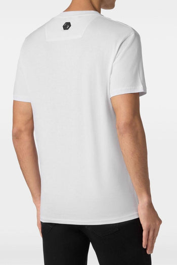 T-shirt Bianco Uomo Logo Strass - 3