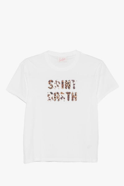 Saint Barth T-shirt Emilie Animalier Donna Bianco
