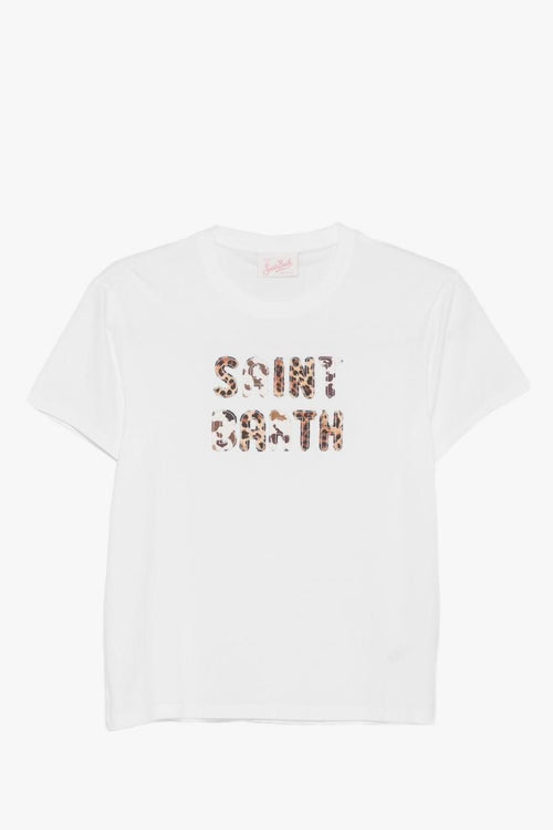 Saint Barth T-shirt Emilie Animalier Donna Bianco