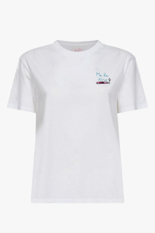 Saint Barth T-shirt Me La Tiro Donna Bianco