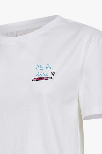 Saint Barth T-shirt Me La Tiro Donna Bianco - 2