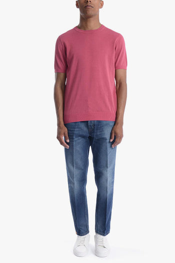 Maglia Rosso Uomo in Filo a Maniche Corte - 2